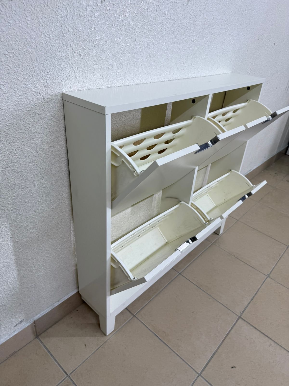 STÄLL 4-compartment shoe cabinet from IKEA in white - Image 8