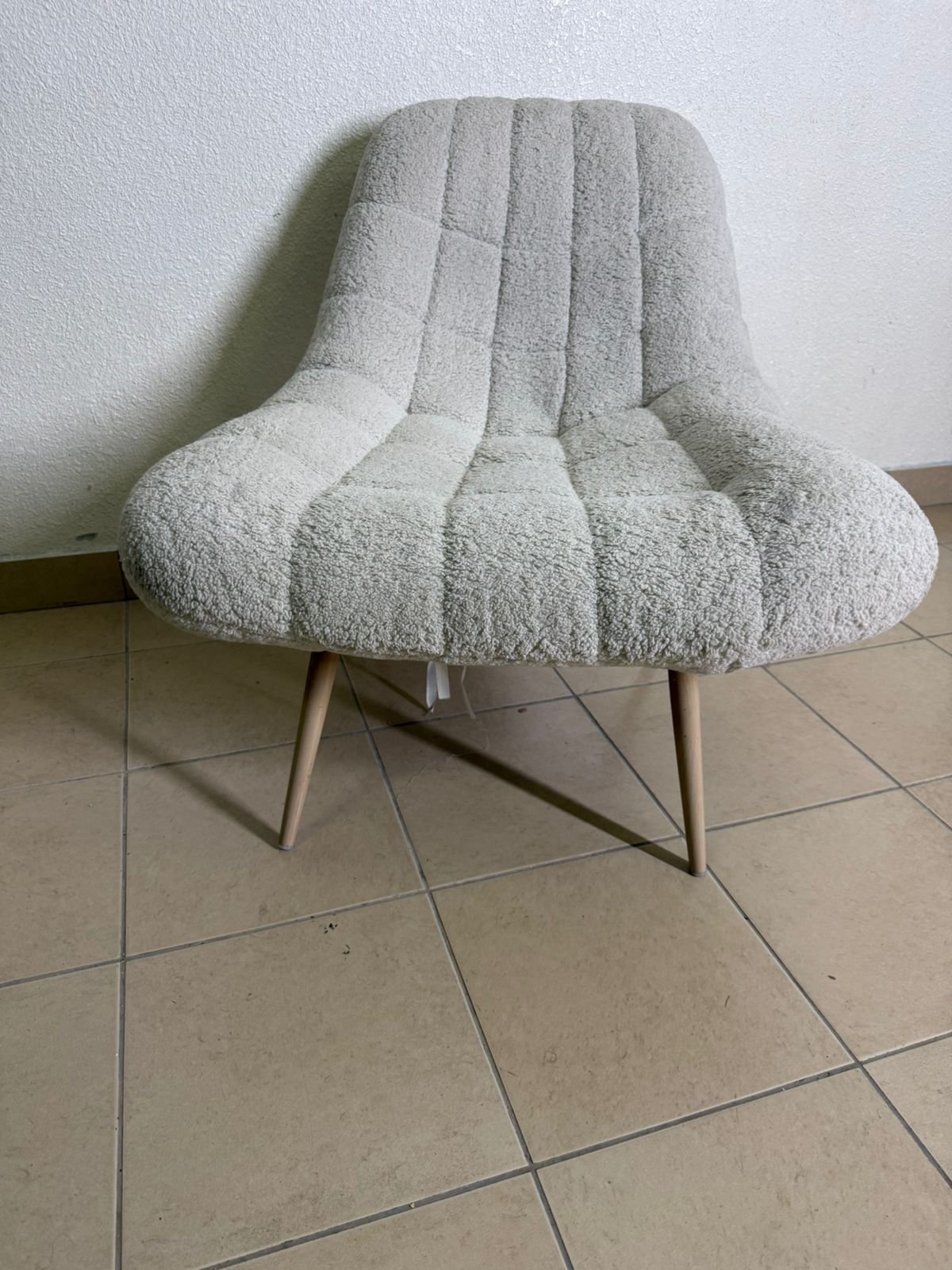 The chair is the Aubrey stool in cream, upholstered in Boucle fabric by Ashcroft. - Image 4