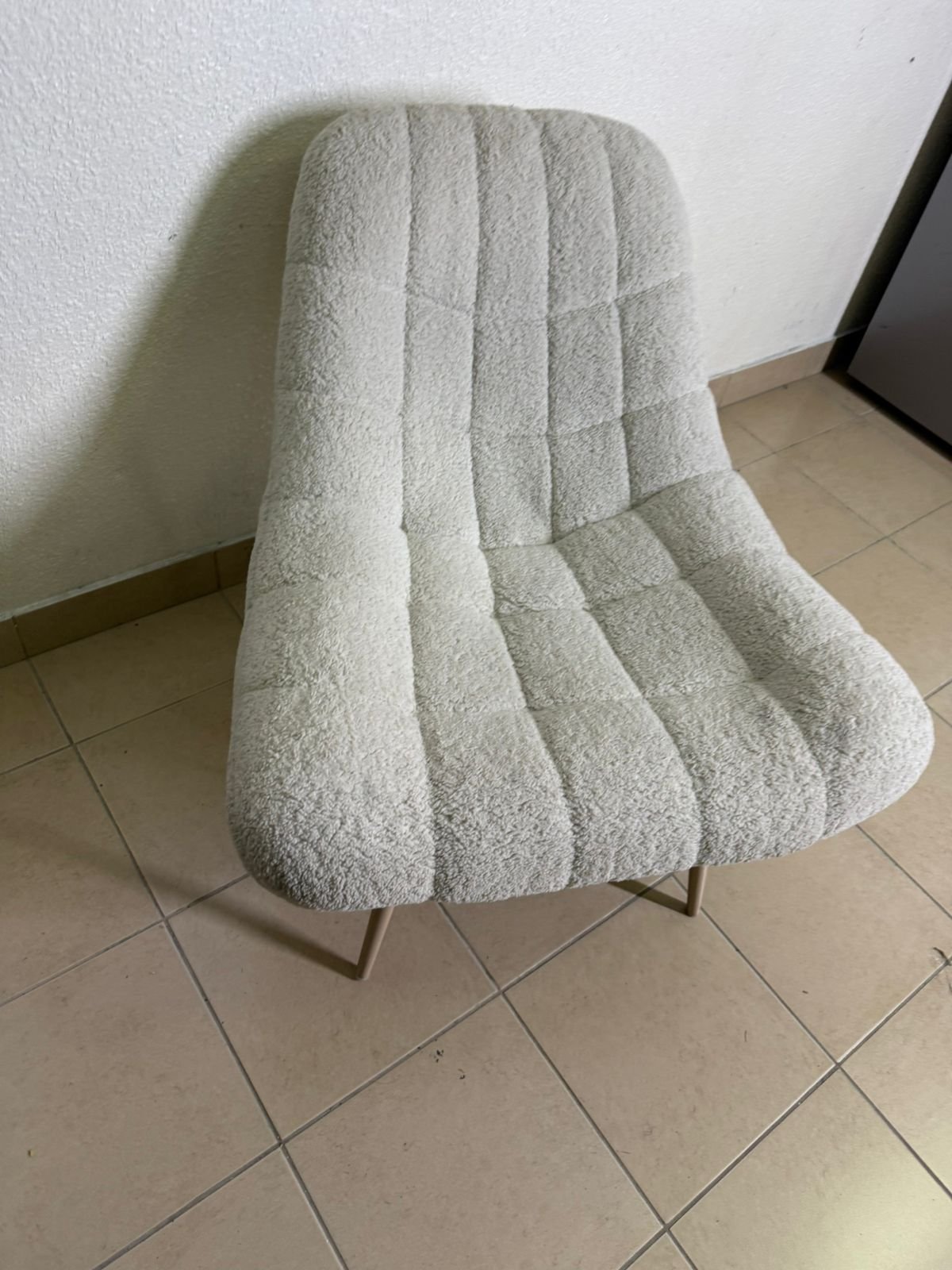The chair is the Aubrey stool in cream, upholstered in Boucle fabric by Ashcroft. - Image 5