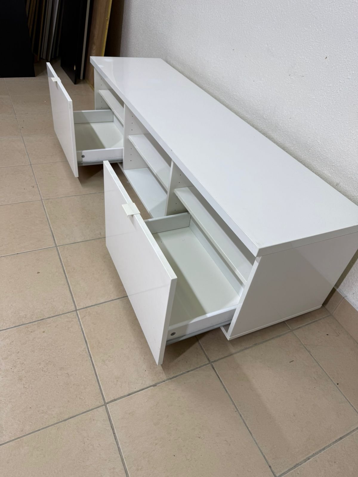 IKEA TV stand, glossy white - Image 11