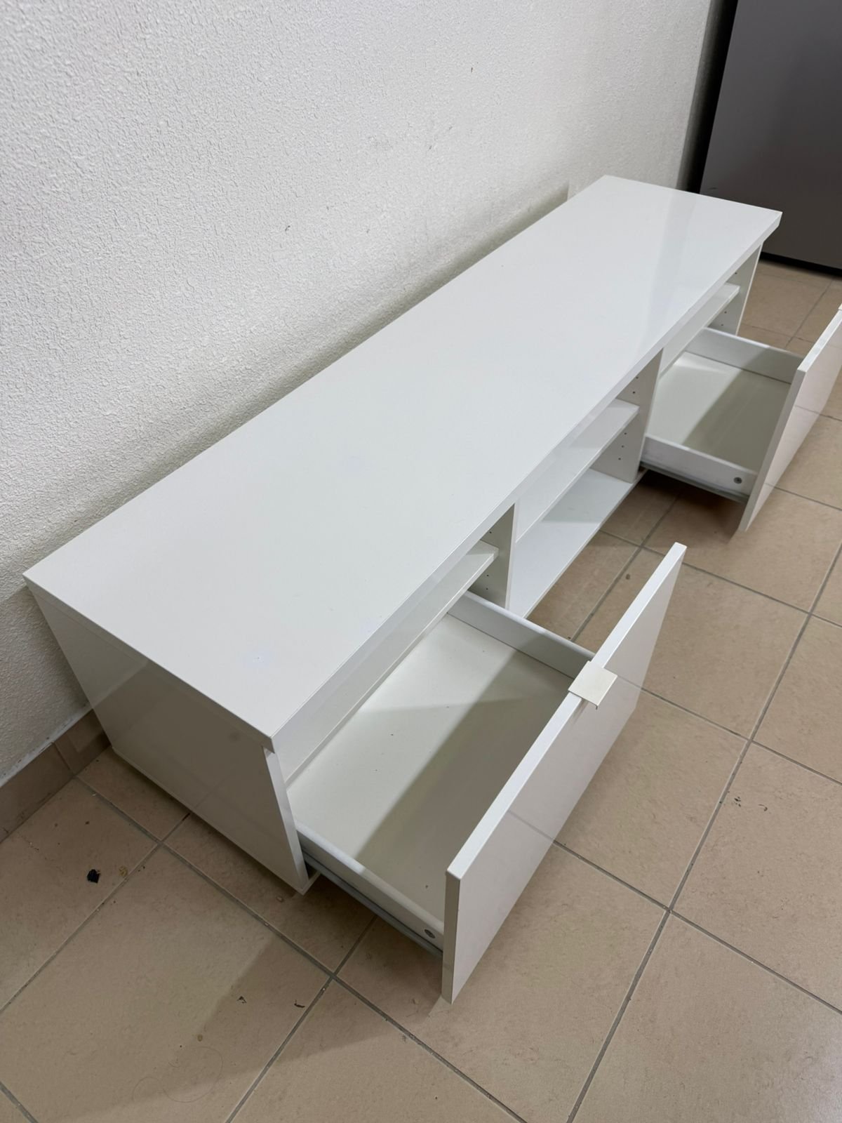 IKEA TV stand, glossy white - Image 12