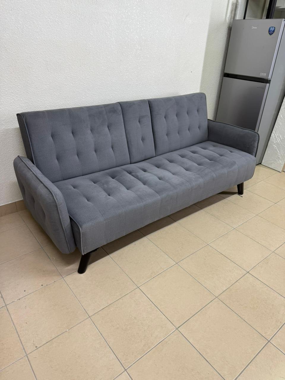 Home Centre 3-seater grey sofa bed - Image 3