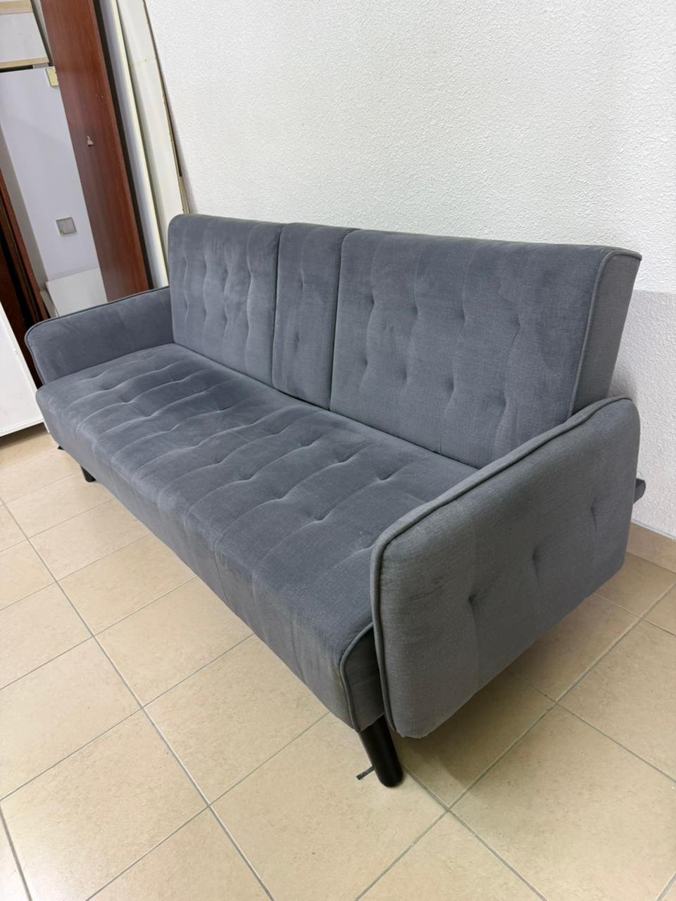 Home Centre 3-seater grey sofa bed - Image 4