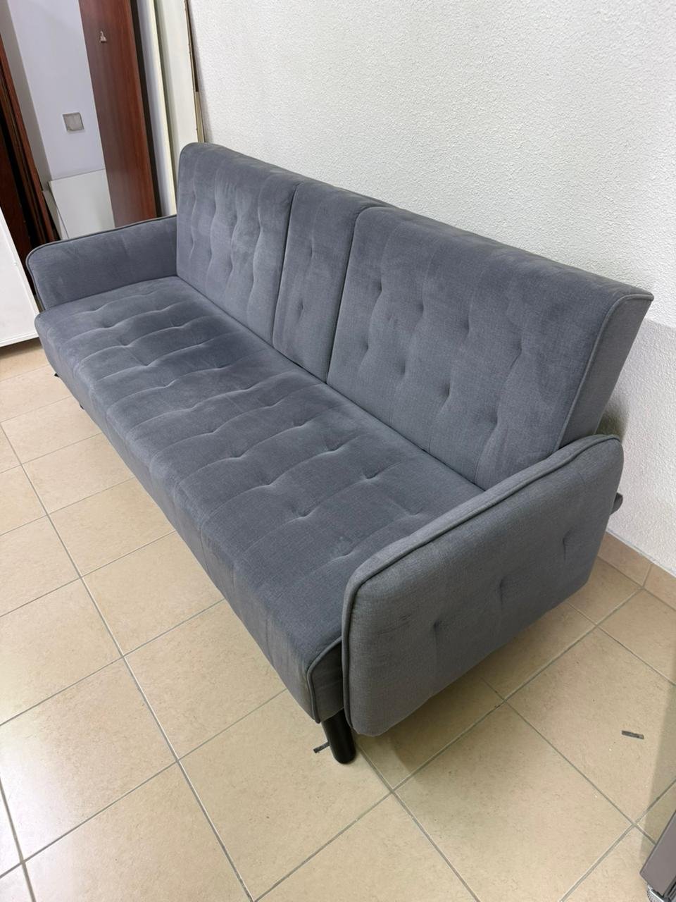Home Centre 3-seater grey sofa bed - Image 6