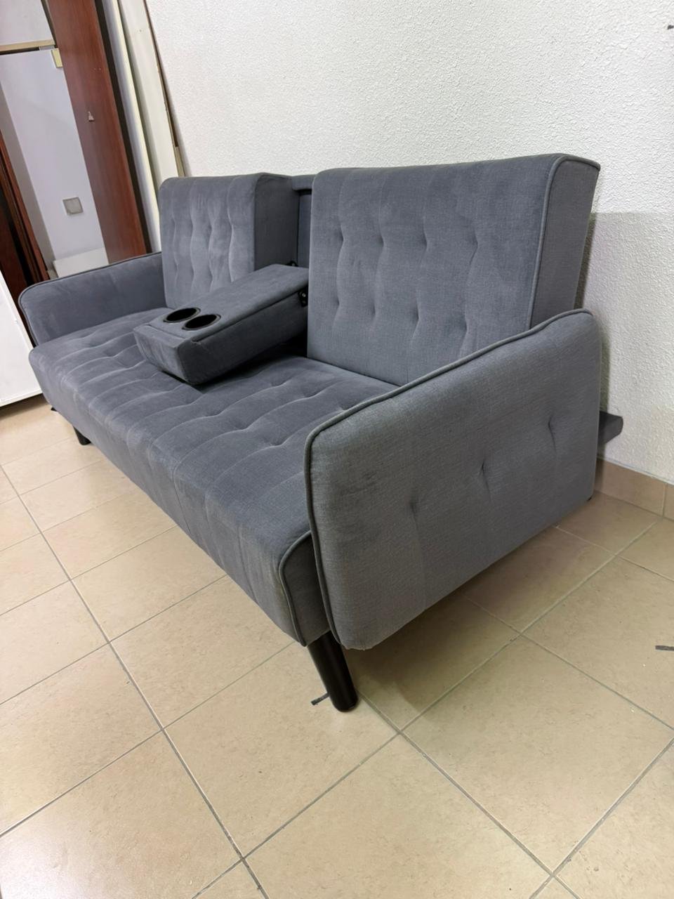 Home Centre 3-seater grey sofa bed - Image 7