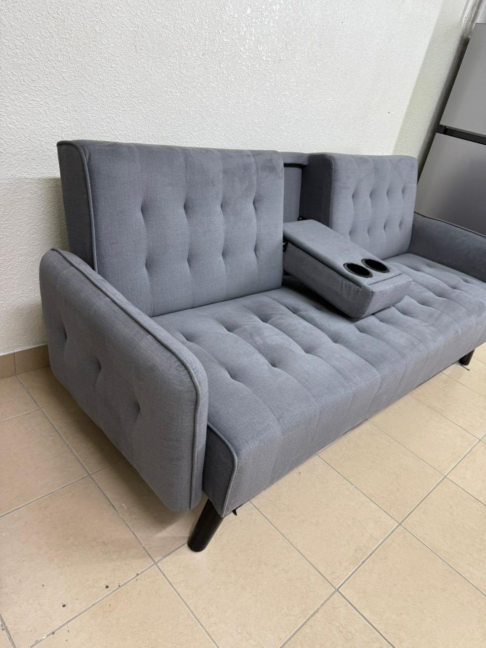 Home Centre 3-seater grey sofa bed - Image 8