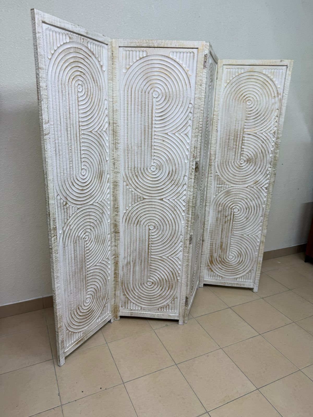 Decorative solid wood room divider (finish color: brown) 4 panels (72 in x 80 in) - Image 11