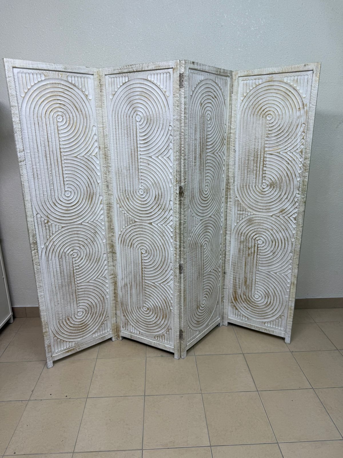 Decorative solid wood room divider (finish color: brown) 4 panels (72 in x 80 in)