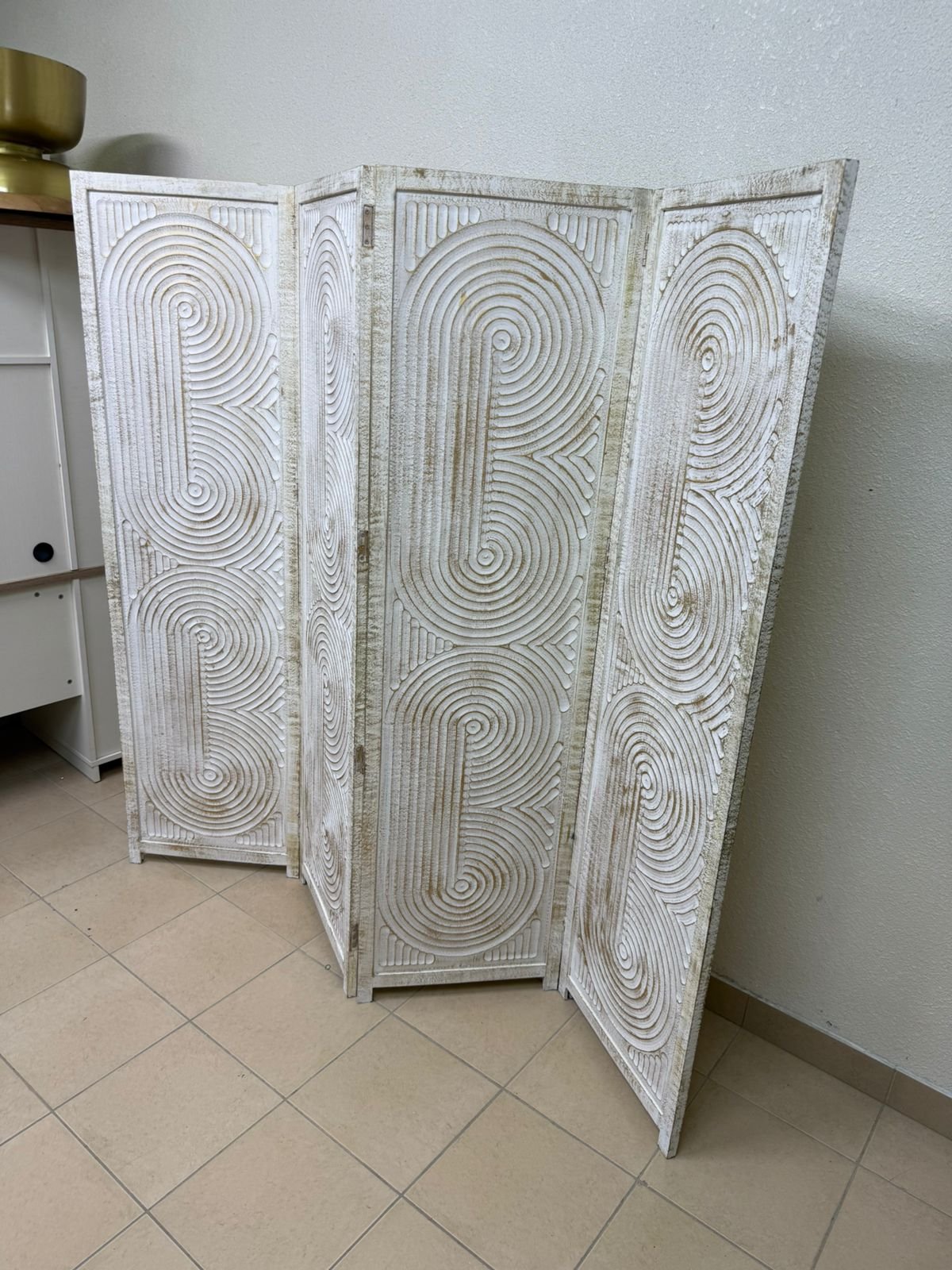 Decorative solid wood room divider (finish color: brown) 4 panels (72 in x 80 in) - Image 8