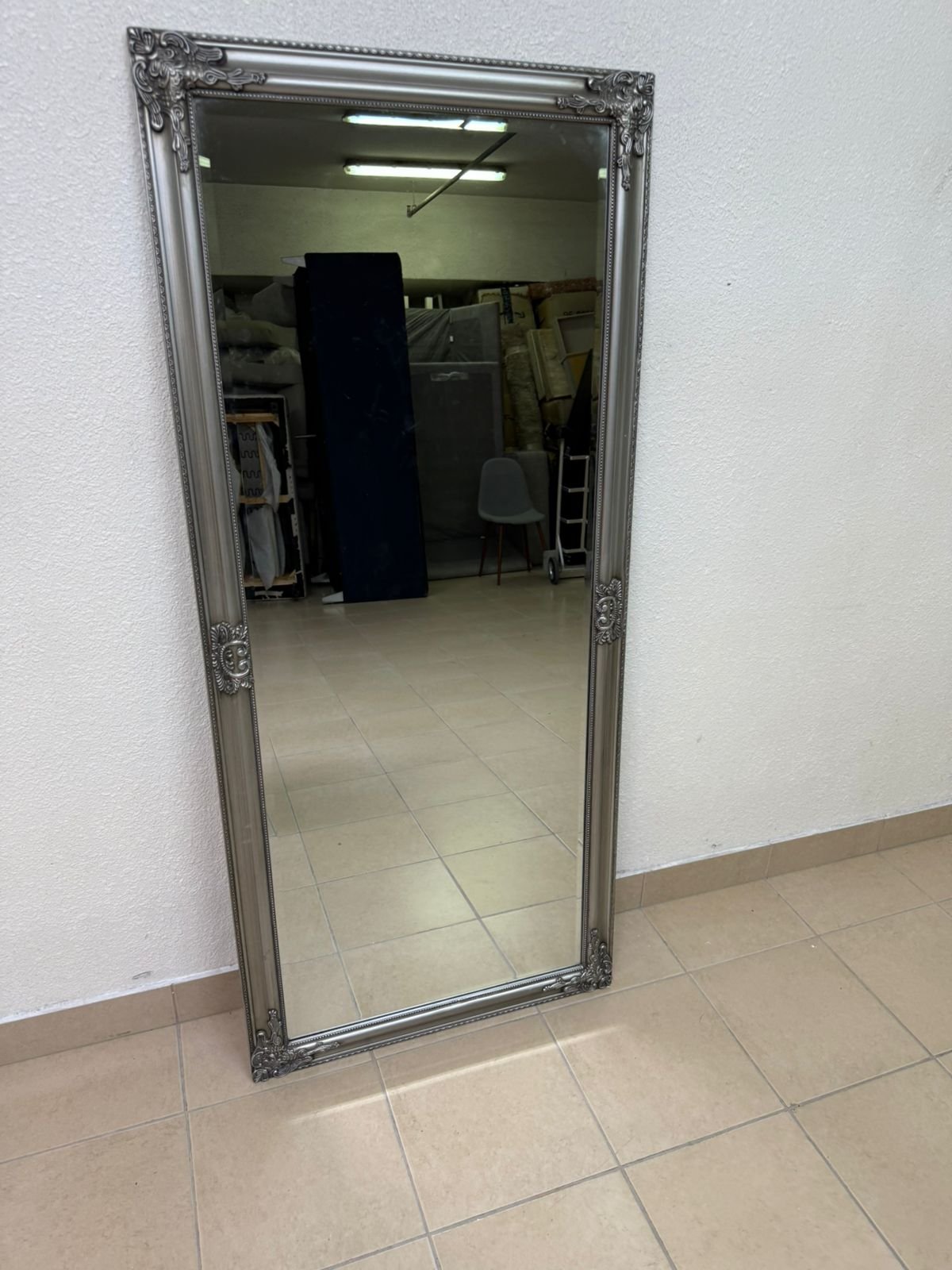 Melody Maison tall, ornate silver wall mirror - Image 3