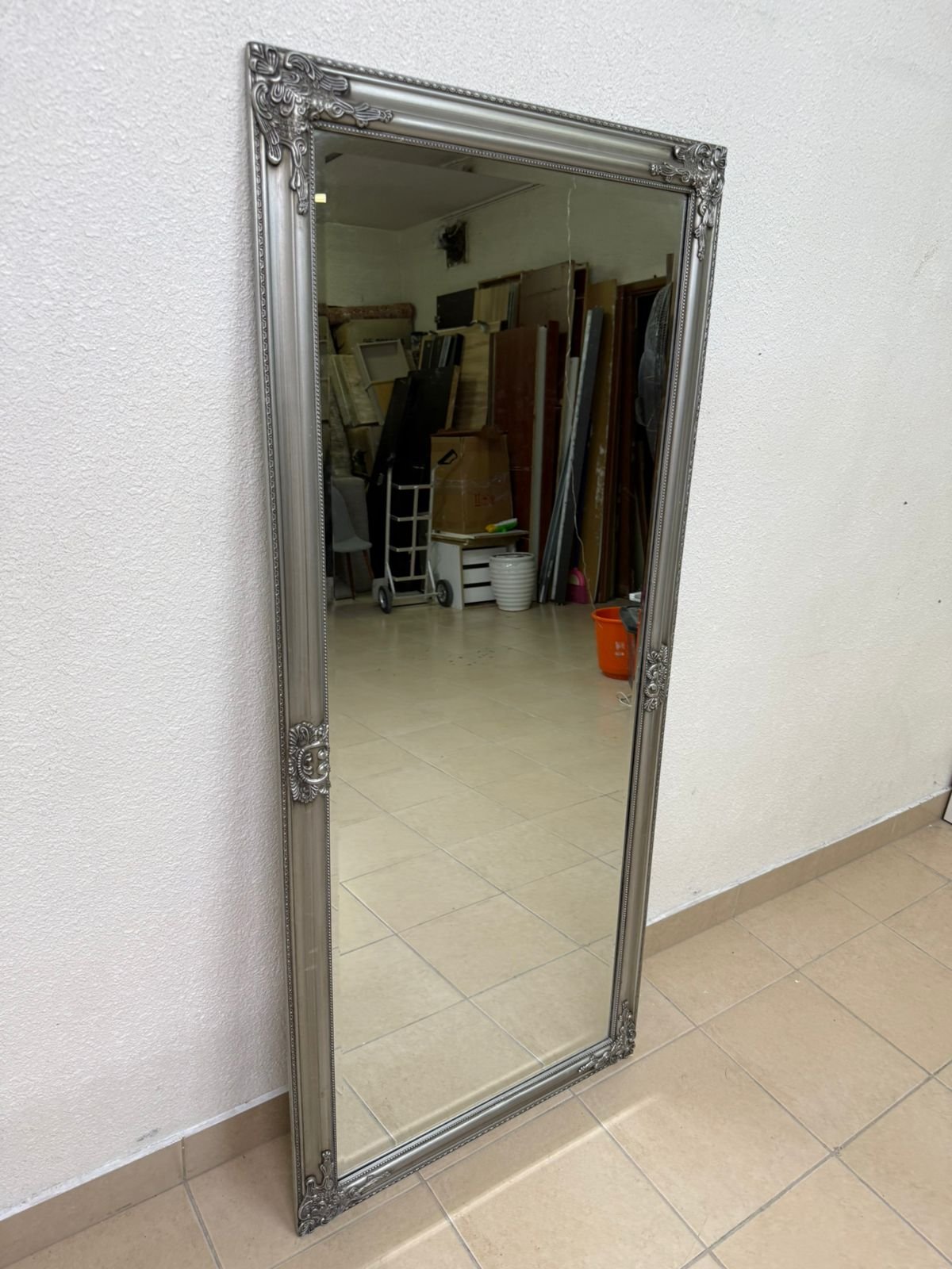 Melody Maison tall, ornate silver wall mirror - Image 5