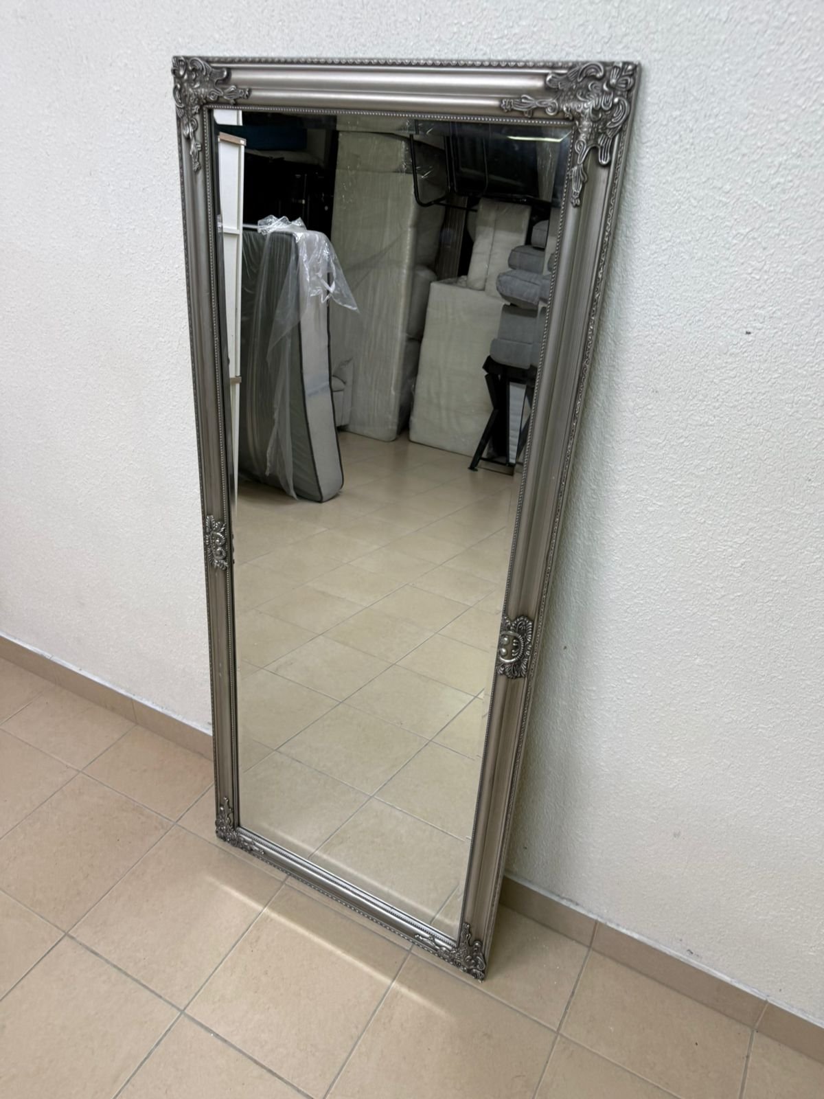 Melody Maison tall, ornate silver wall mirror - Image 6