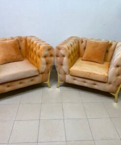 Two-seater sofa, orange color
