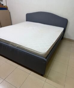 Bed with mattress from IKEA, gray color, 180x200 cm