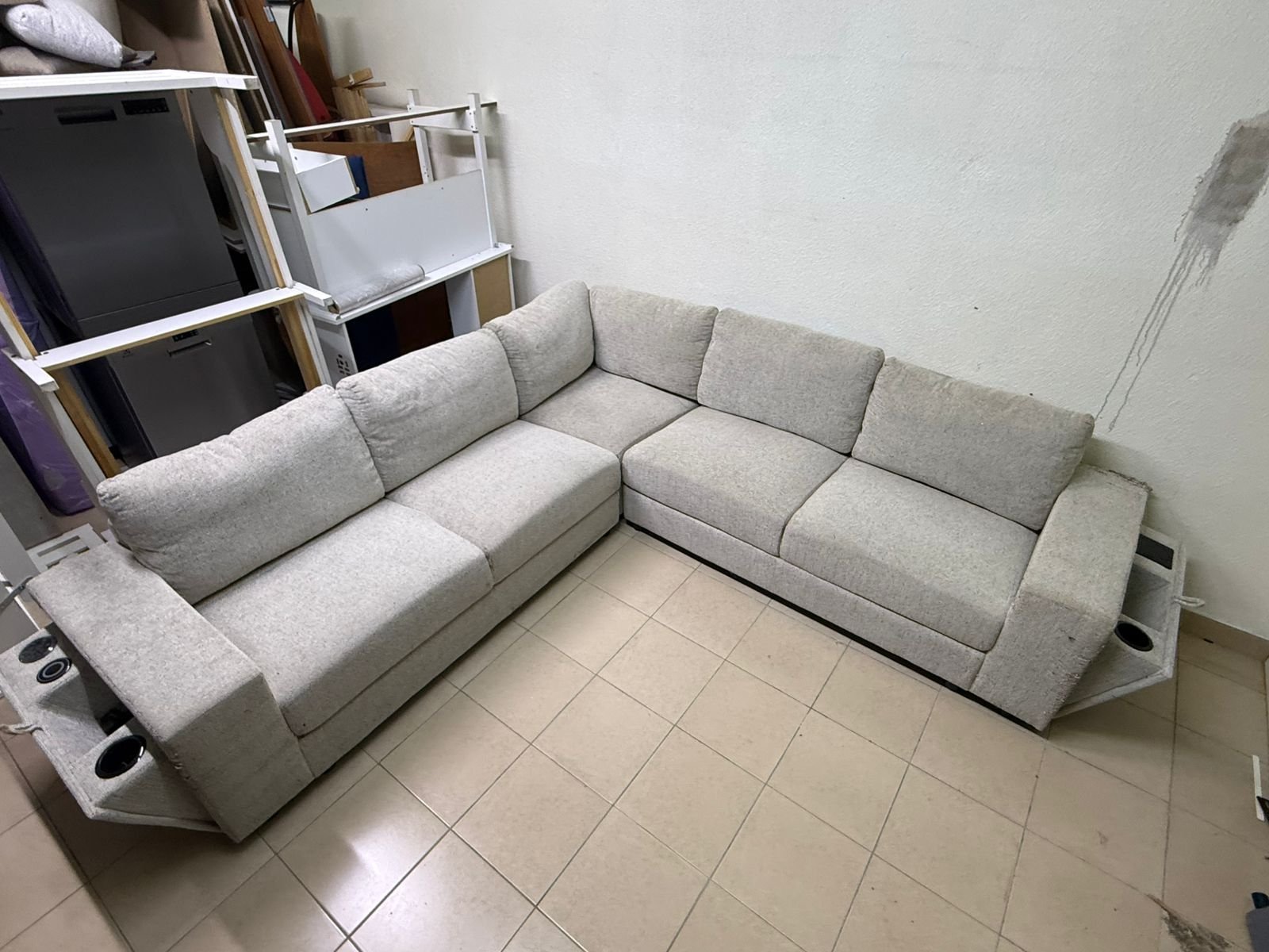 Light gray fabric sofa, intricate corner - Image 11