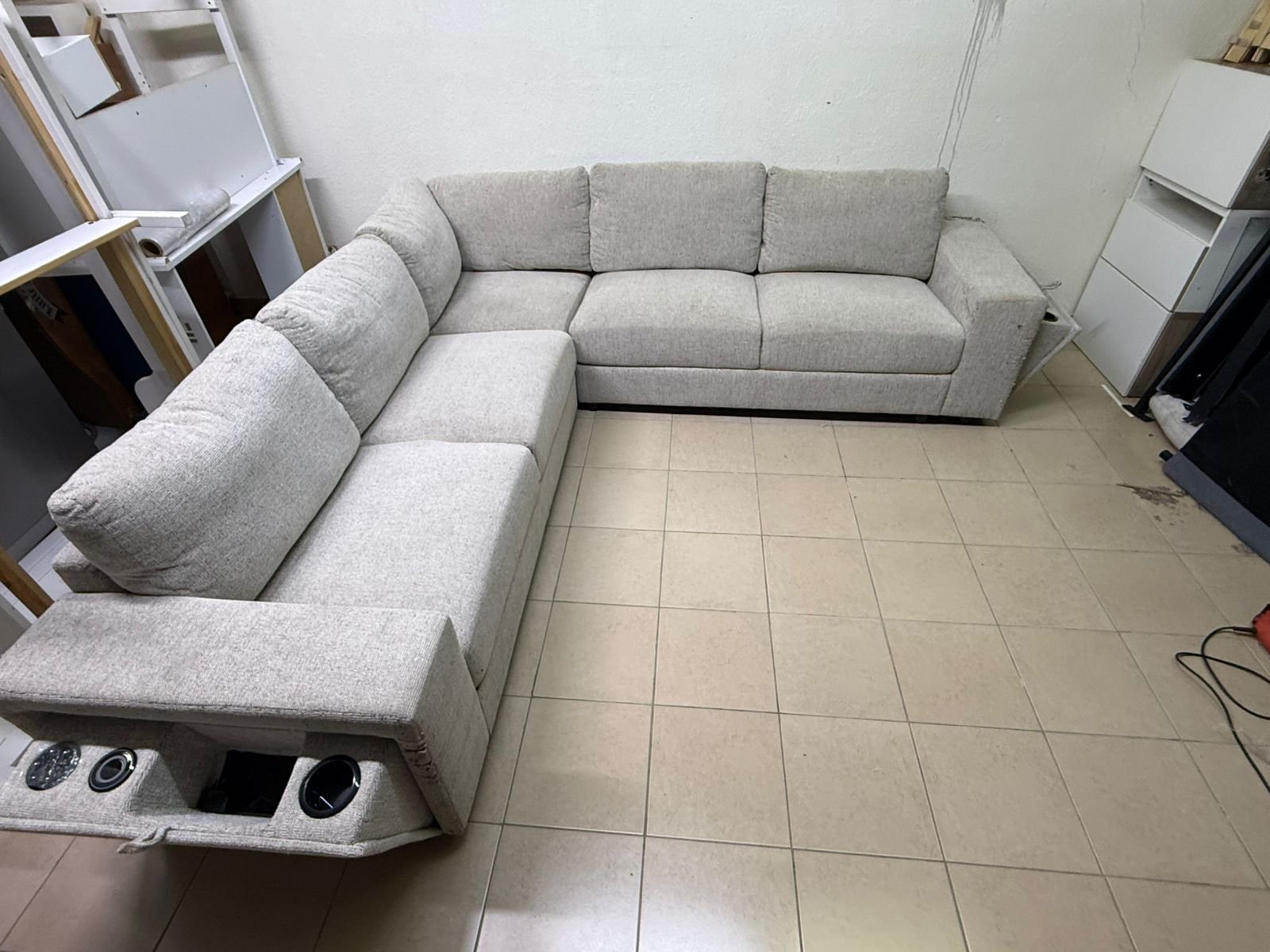 Light gray fabric sofa, intricate corner - Image 9
