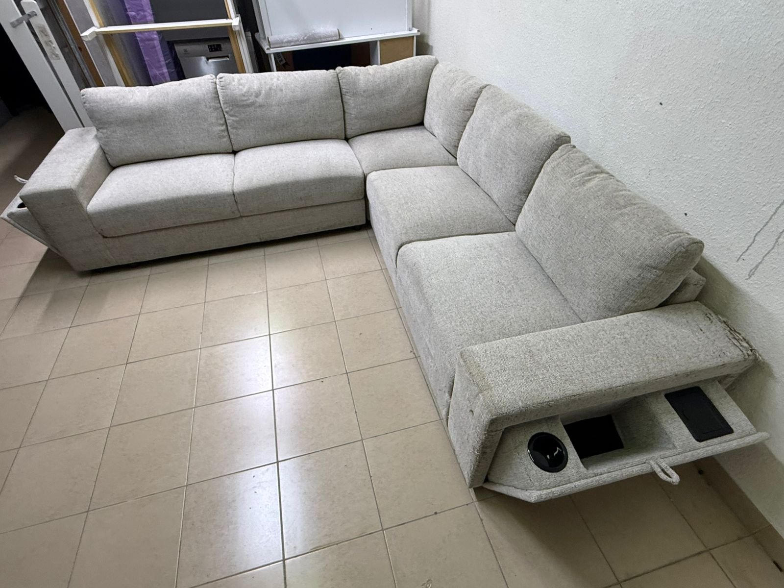 Light gray fabric sofa, intricate corner - Image 8