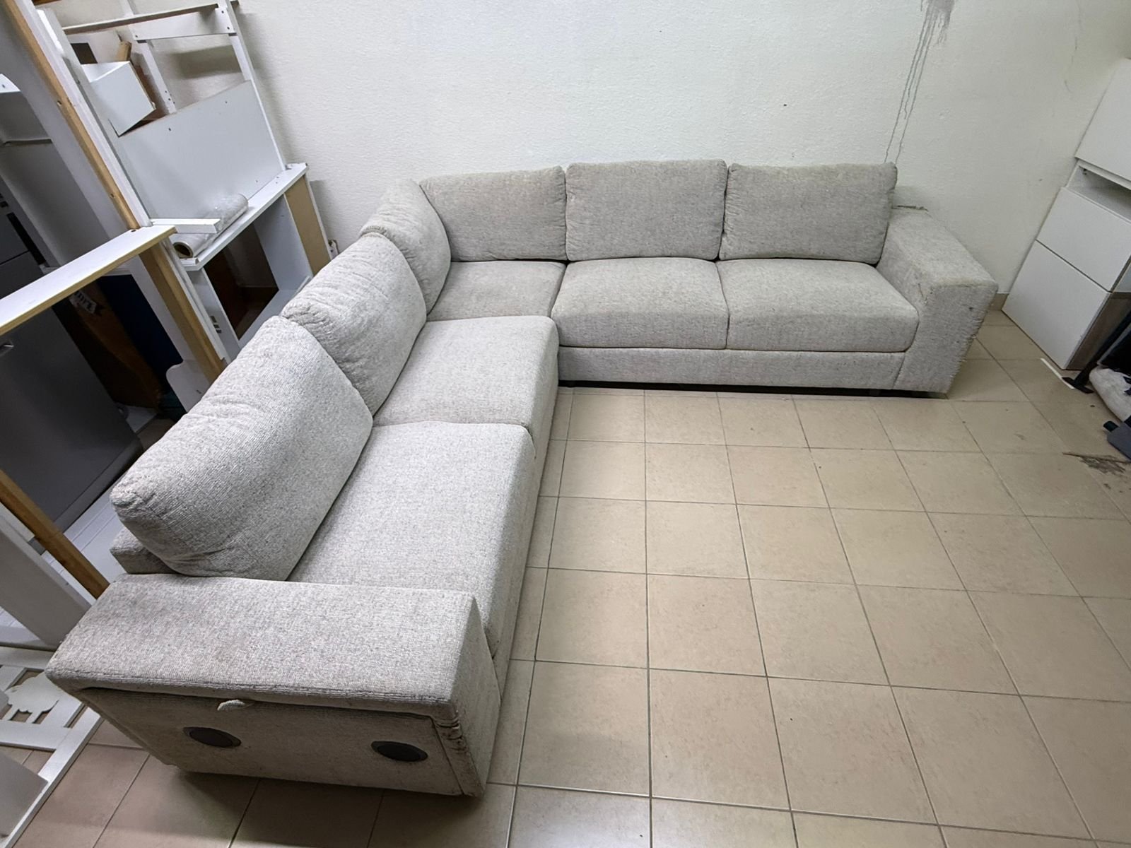 Light gray fabric sofa, intricate corner - Image 12