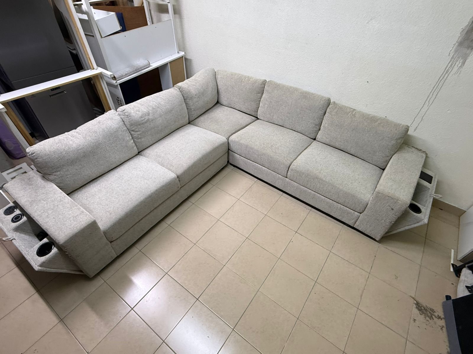 Light gray fabric sofa, intricate corner - Image 6