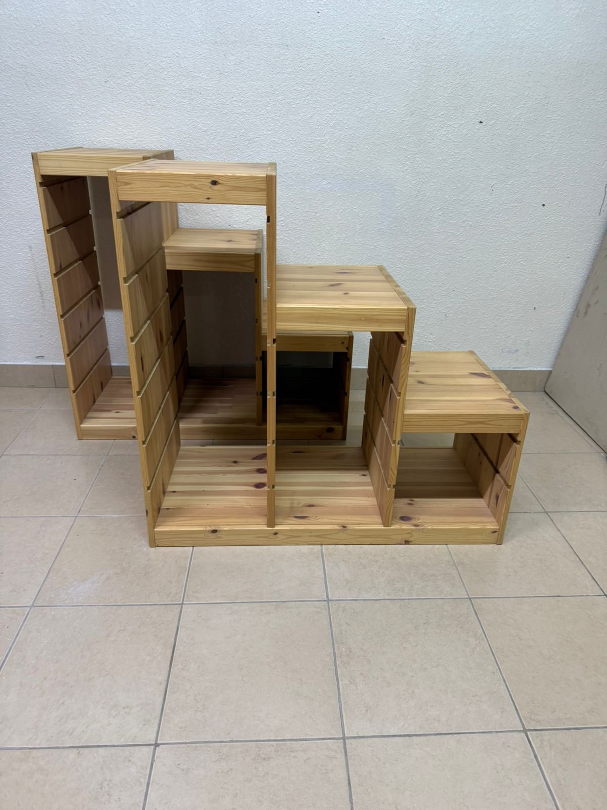 This wooden frame from IKEA is part of the TROFAST storage series and features a stepped design made of pine wood. - Image 3