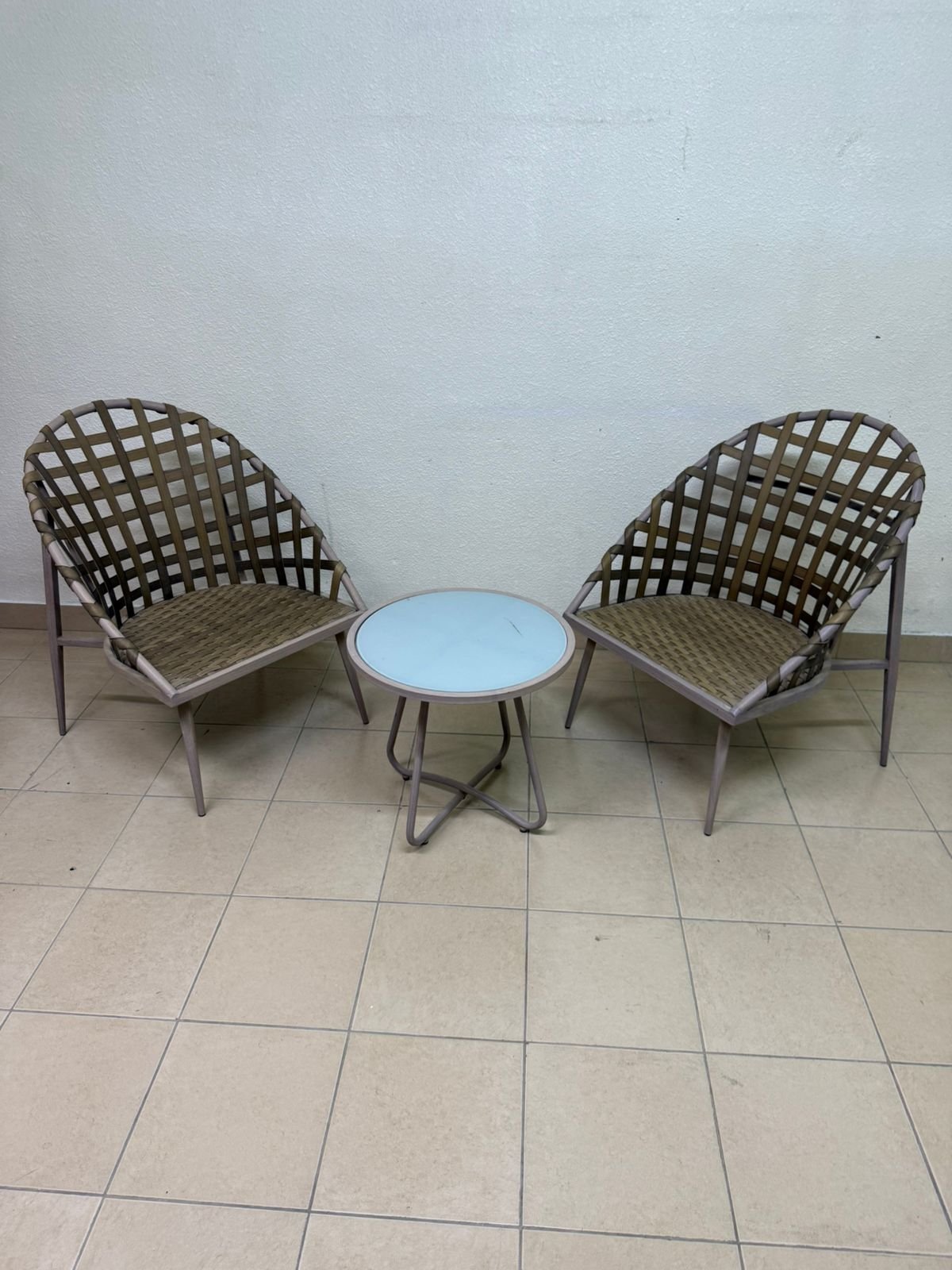 Two chairs and a table for the garden
