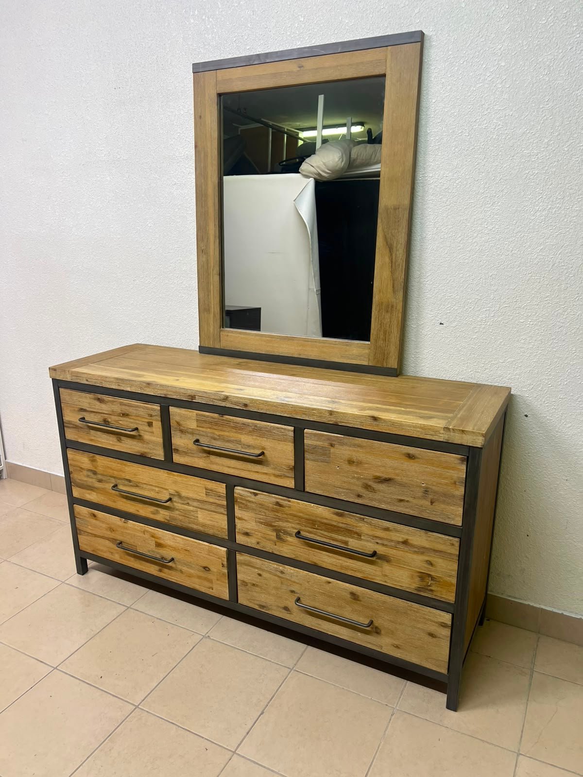 Homes r Us dressing table with 7 drawers and mirror, - Image 2