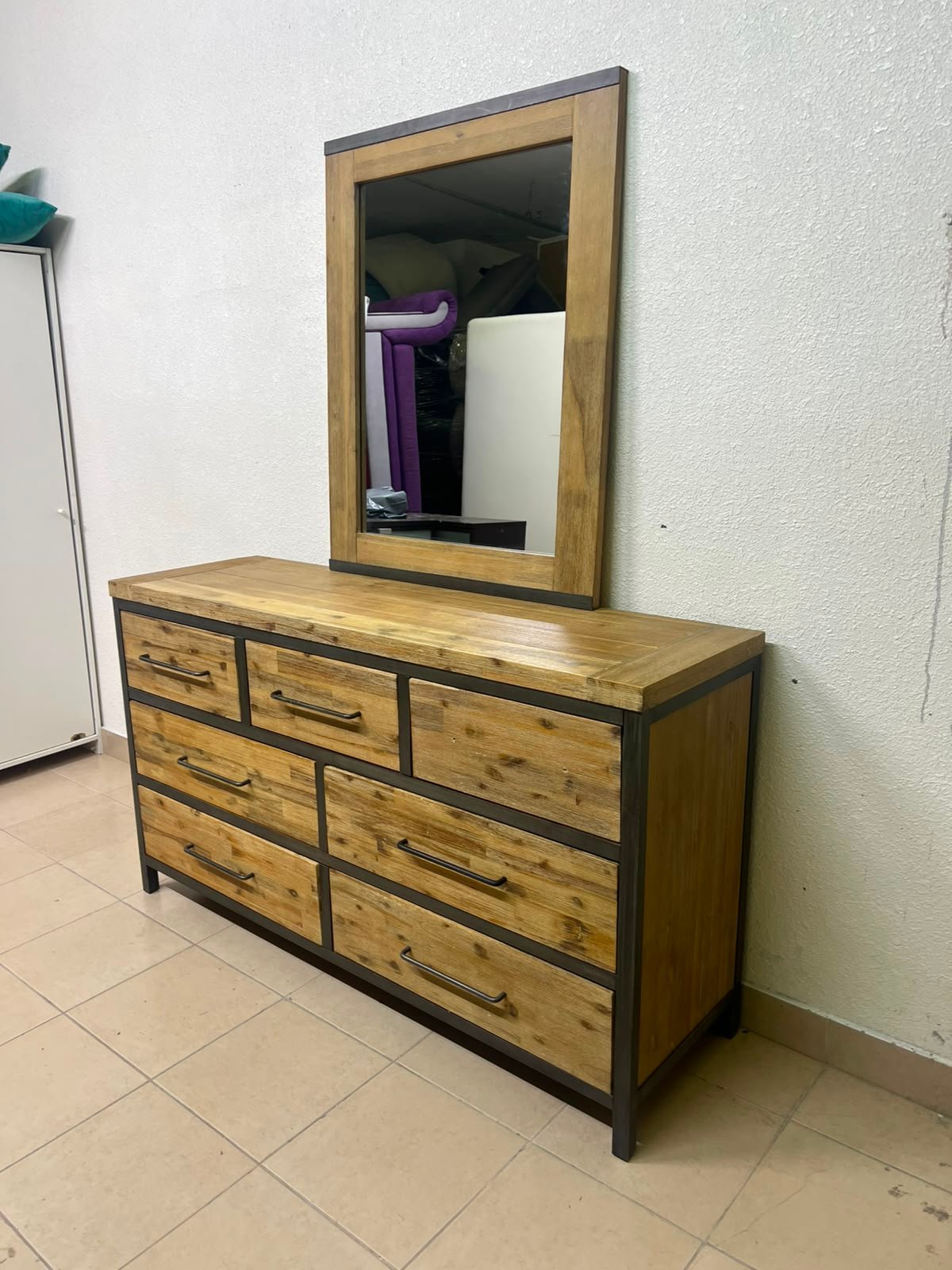 Homes r Us dressing table with 7 drawers and mirror, - Image 8