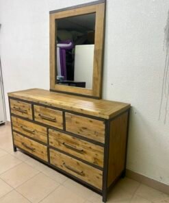 Homes r Us dressing table with 7 drawers and mirror,