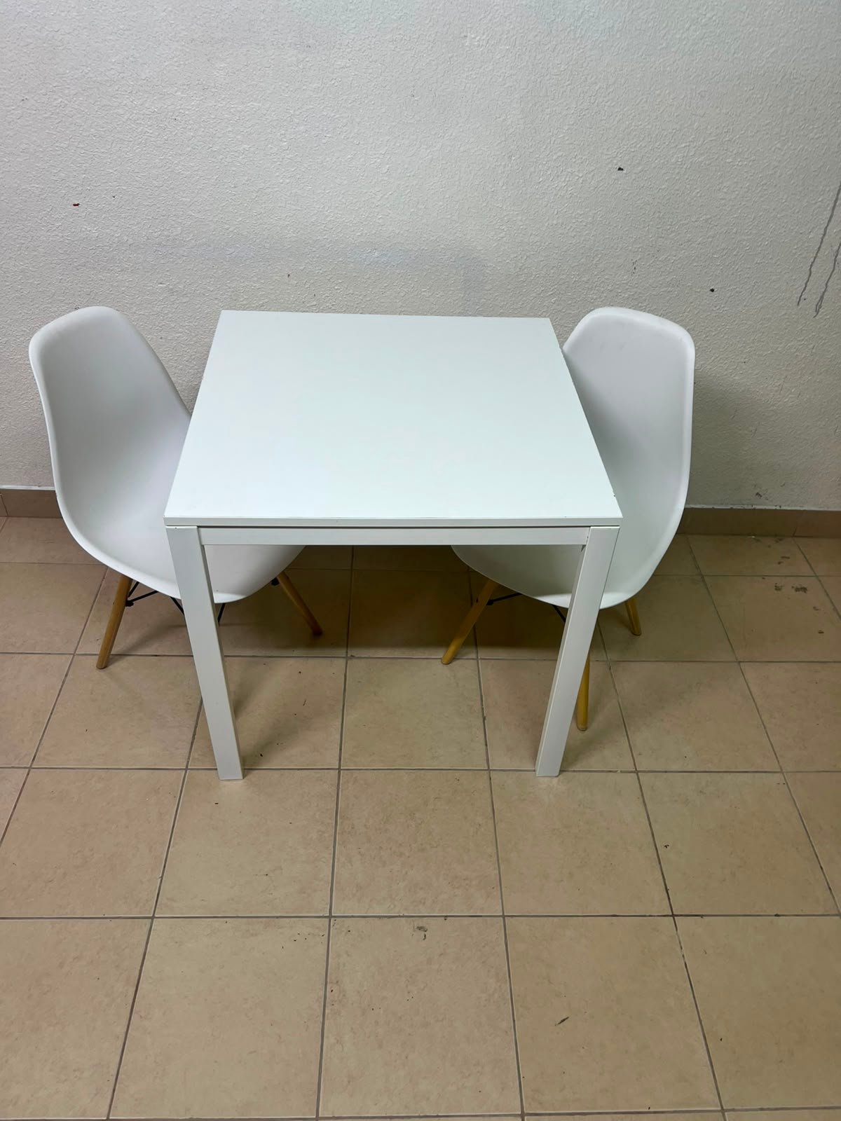 Dining table with two chairs for adults