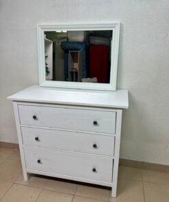IKEA HEMNES drawers, white, three large drawers with a mirror