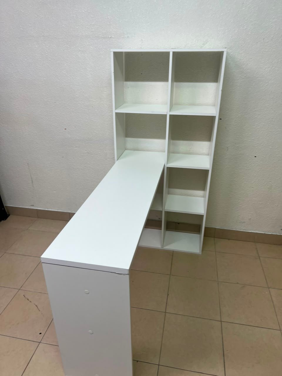 The "Amy Wood Home" desk, designed in London in white, features side shelves and ample storage space - Image 8