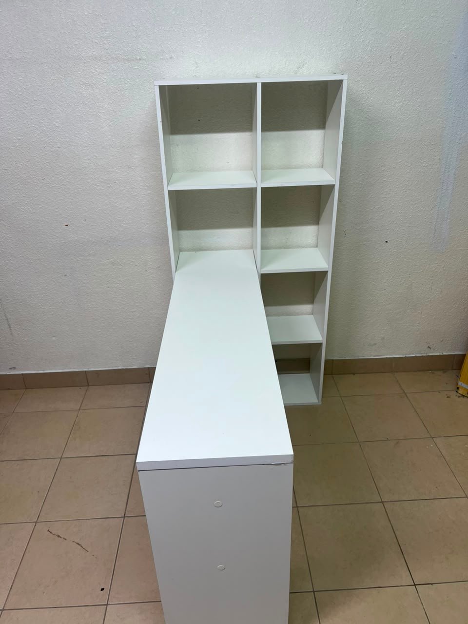 The "Amy Wood Home" desk, designed in London in white, features side shelves and ample storage space - Image 11