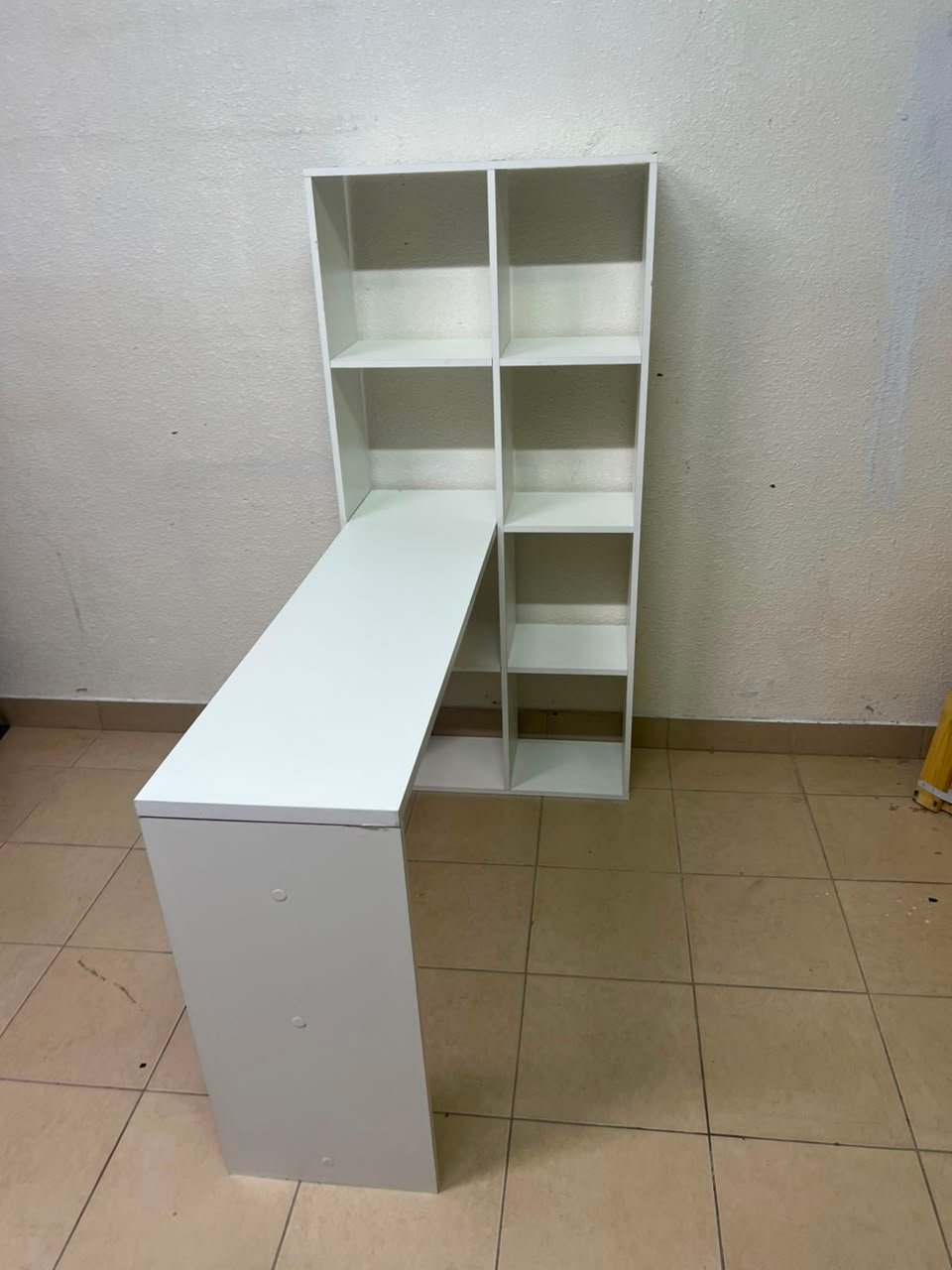 The "Amy Wood Home" desk, designed in London in white, features side shelves and ample storage space - Image 3