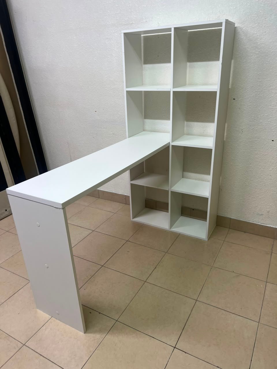 The "Amy Wood Home" desk, designed in London in white, features side shelves and ample storage space - Image 4