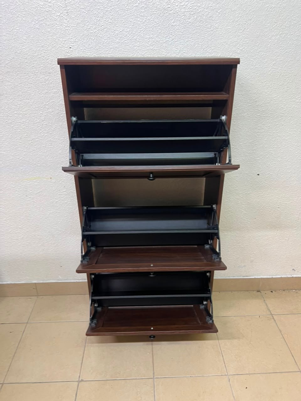 BRUSALI Shoe cabinet with 3 compartments, brown, 61x30x130 cm - Image 6