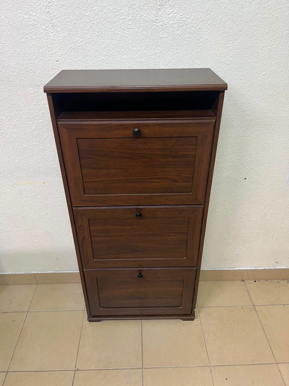 BRUSALI Shoe cabinet with 3 compartments, brown, 61x30x130 cm - Image 5