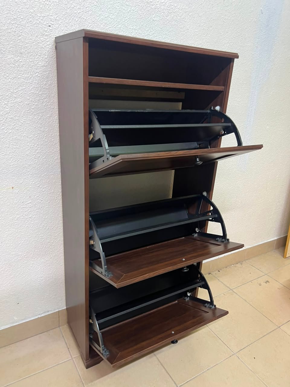 BRUSALI Shoe cabinet with 3 compartments, brown, 61x30x130 cm - Image 7