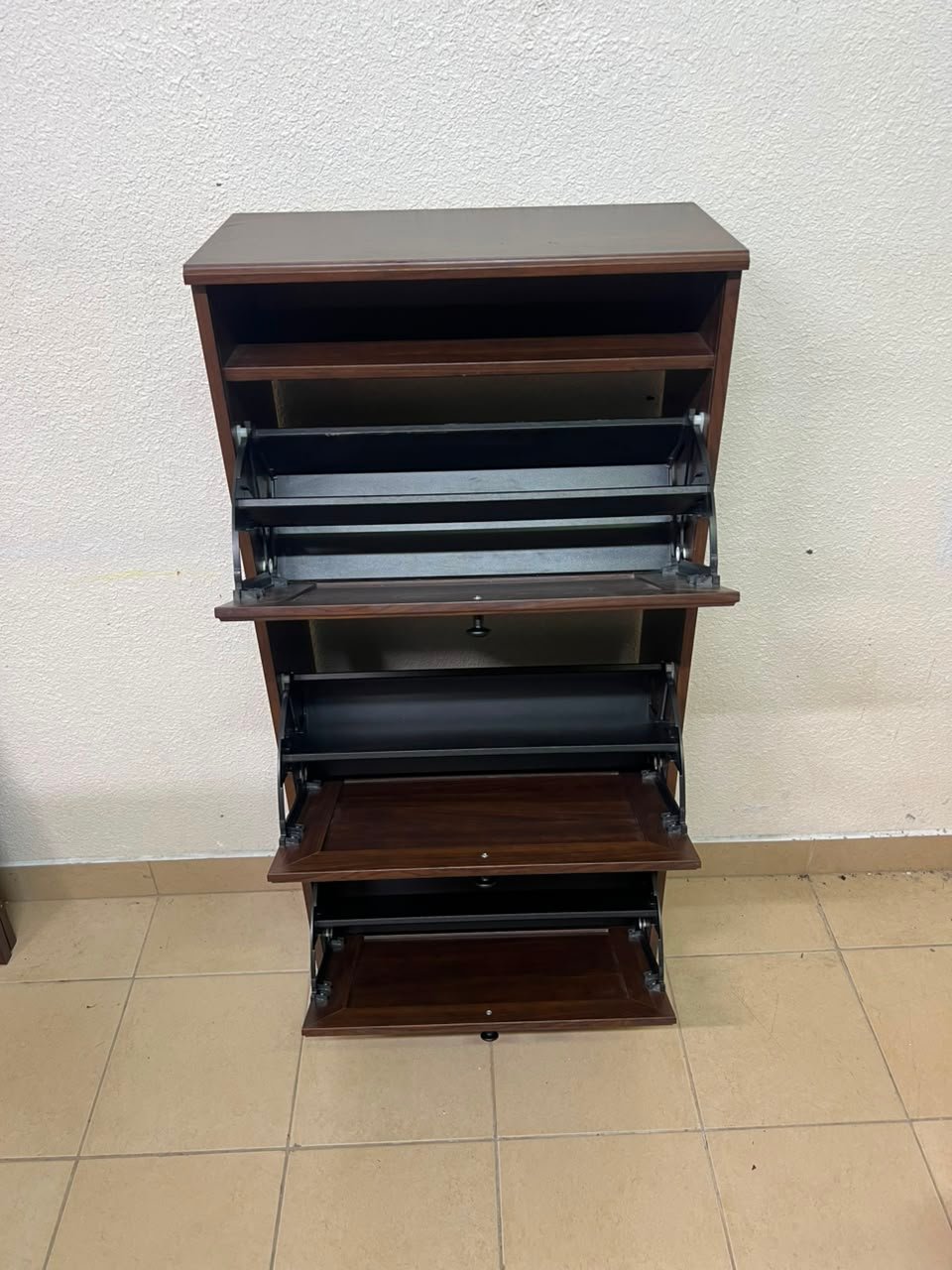 BRUSALI Shoe cabinet with 3 compartments, brown, 61x30x130 cm - Image 4