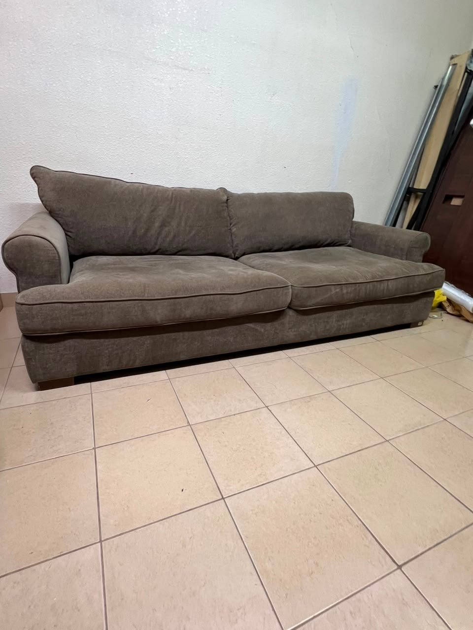Brown Colored Velvet Couch Lightly Used, Excellent Condition - Image 2