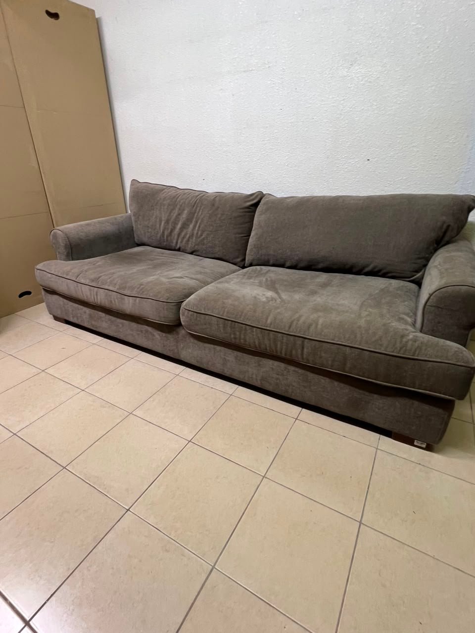 Brown Colored Velvet Couch Lightly Used, Excellent Condition - Image 4