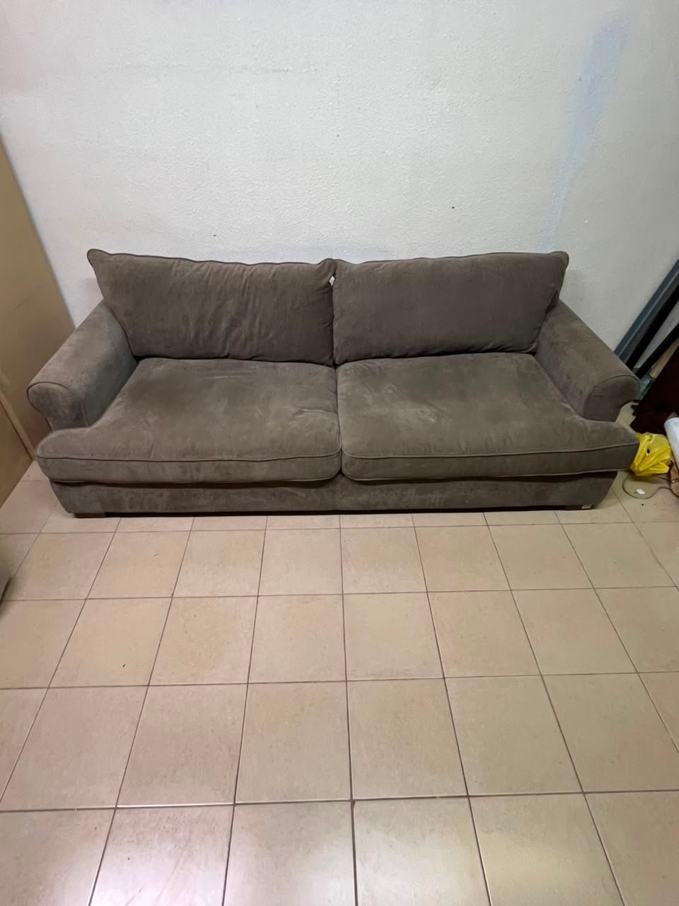 Brown Colored Velvet Couch Lightly Used, Excellent Condition