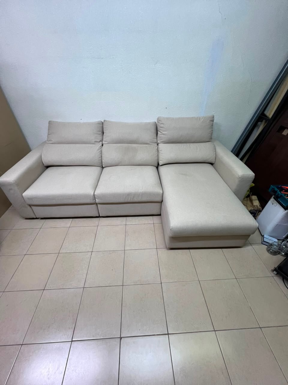 IKEA ESKILSTUNA three-seater sofa with chaise lounge