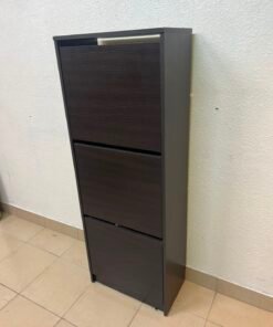 Shoe cabinet with 3 compartments, black-brown - Image 2
