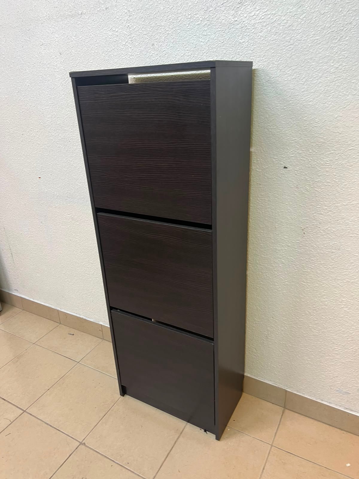 Shoe cabinet with 3 compartments, black-brown - Image 2