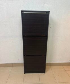 Shoe cabinet with 3 compartments, black-brown - Image 3