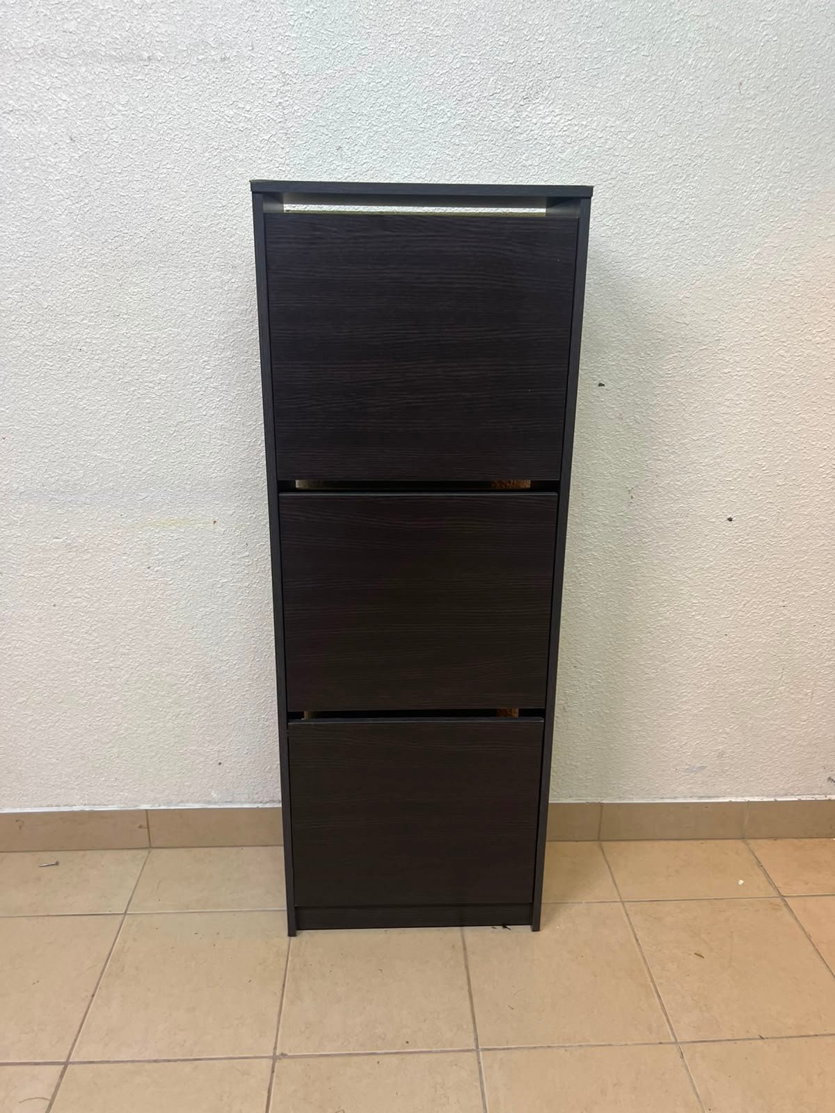 Shoe cabinet with 3 compartments, black-brown - Image 3