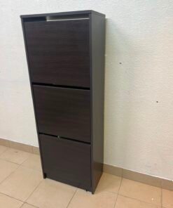 Shoe cabinet with 3 compartments, black-brown - Image 5
