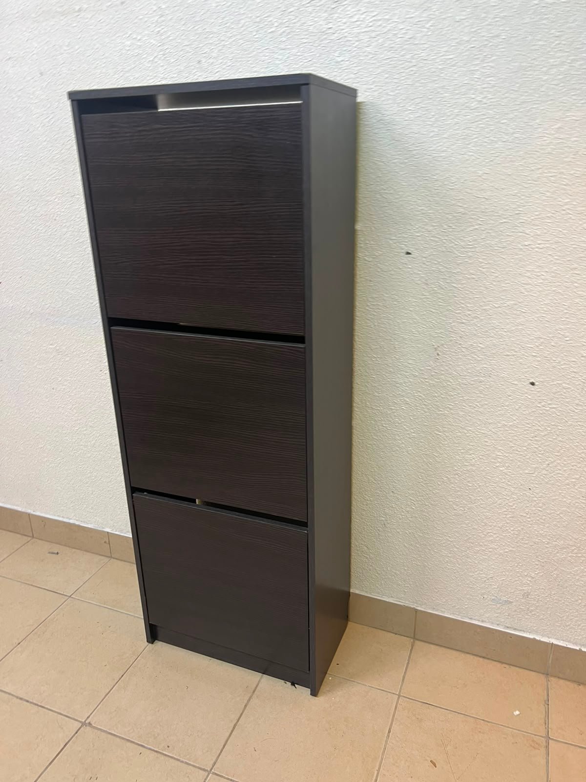 Shoe cabinet with 3 compartments, black-brown - Image 5