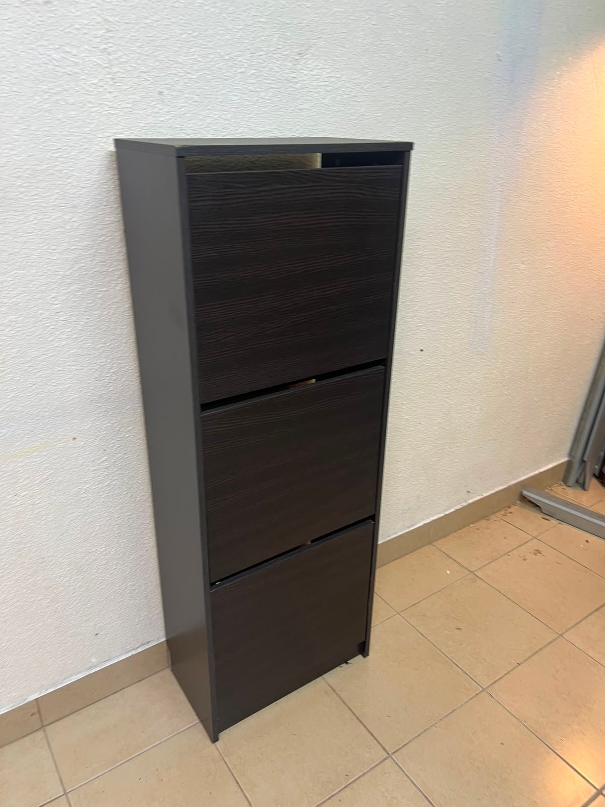 Shoe cabinet with 3 compartments, black-brown - Image 7
