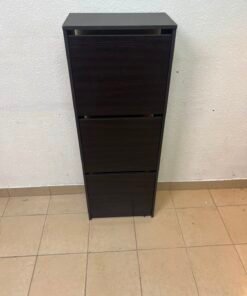 Shoe cabinet with 3 compartments, black-brown - Image 9